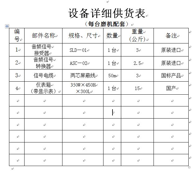 日本三协电耳投标参数